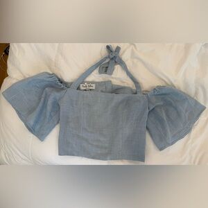 Random Acts of Creativity - Off The Shoulder Blue Top